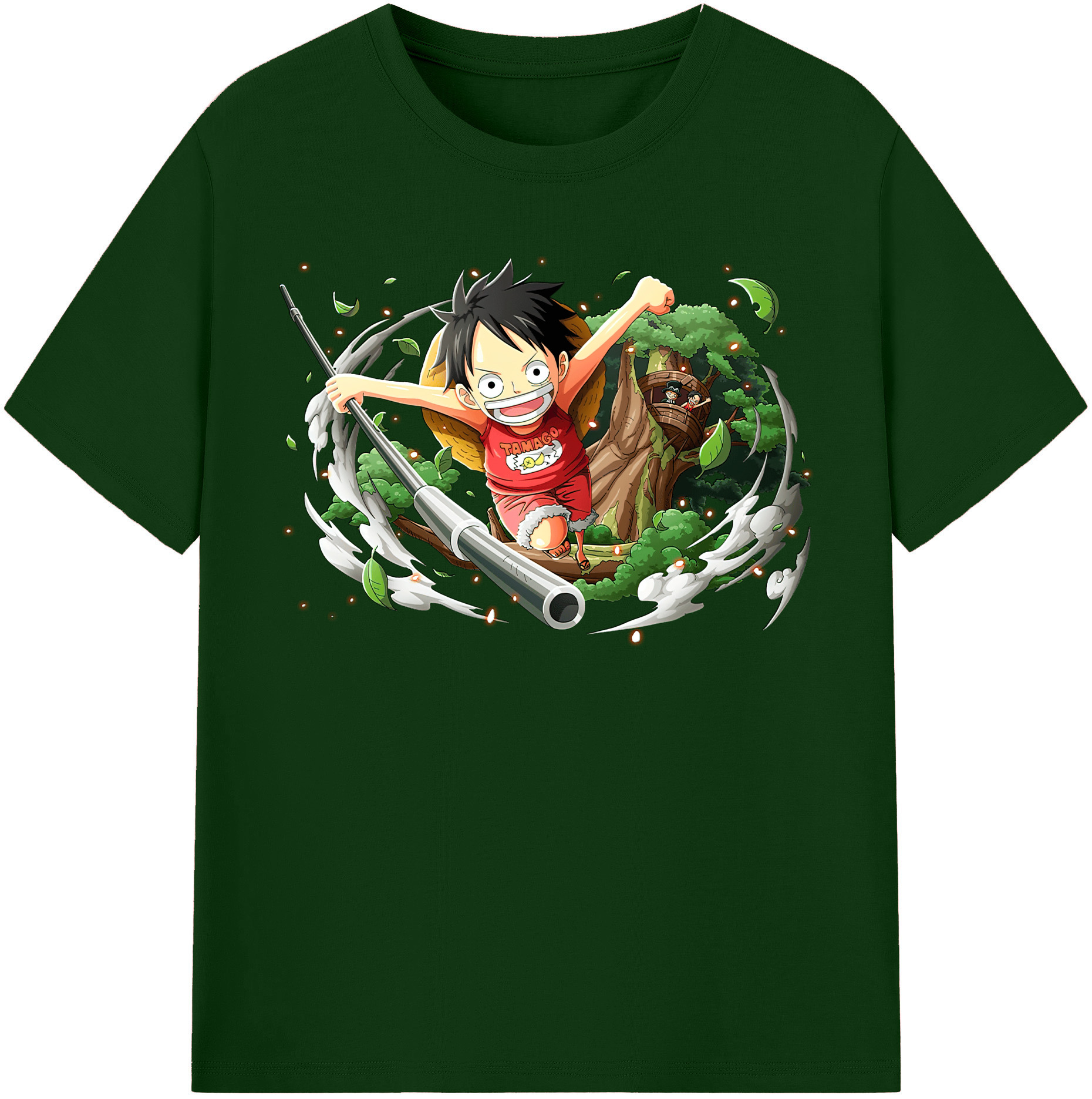 ワンピース モンキー・D・ルフィ ONE PIECE Monkey D. Luffy 綿100％半袖Tシャツ（フロントプリント）